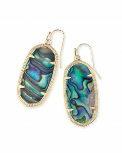 Kendra Scott Elle Gold Drop Earrings In Abalone Shell