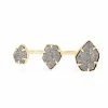 Kendra Scott Naomi Gold Double Ring In Platinum Drusy
