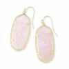 Kendra Scott Elle Gold Drop Earrings In Rose Quartz