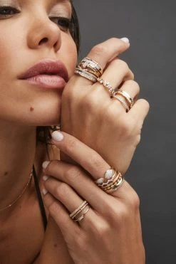 Kendra Scott Finley 14k Yellow Gold Band Ring In White Diamond 8 Kendra Scott Finley 14k Yellow Gold Band Ring In White Diamond -Demi-Fine Jewelry Shop KS21 FINE 2072