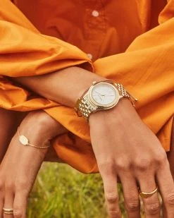 Demi-Fine Jewelry Shop -Demi-Fine Jewelry Shop Kendra Scott Alex 35 MM Watch Ivory MOP Gold 00