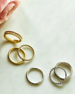 Kendra Scott Arya Silver Ring Set In White Pearl -Demi-Fine Jewelry Shop Kendra Scott Arya Ring Set Rhodium 00