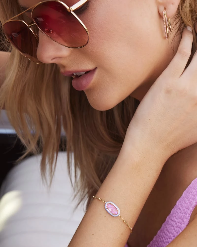 Barbie™ X Kendra Scott Gold Hoop Earrings In Pink Crystal 2 Barbie™ X Kendra Scott Gold Hoop Earrings In Pink Crystal - Image 2