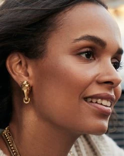 Kendra Scott Beau Statement Earring In Vintage Gold -Demi-Fine Jewelry Shop Kendra Scott Beau Statement Stud Earring Vintage Gold 00