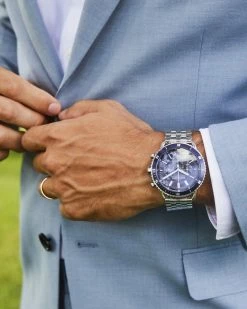 Kendra Scott Beck Stainless Steel 44mm Chronograph Watch In Blue 8 Kendra Scott Beck Stainless Steel 44mm Chronograph Watch In Blue -Demi-Fine Jewelry Shop Kendra Scott Beck 44m Chronograph Watch Blue Stainless Steel 00