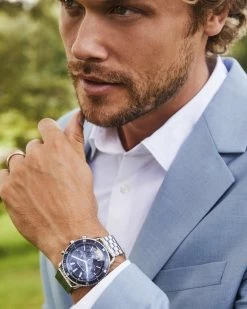 Kendra Scott Beck Stainless Steel 44mm Chronograph Watch In Blue 9 Kendra Scott Beck Stainless Steel 44mm Chronograph Watch In Blue -Demi-Fine Jewelry Shop Kendra Scott Beck 44m Chronograph Watch Blue Stainless Steel 01