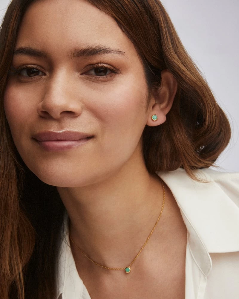 Kendra Scott Davie 18k Gold Vermeil Stud Earrings In Chrysoprase 2 Kendra Scott Davie 18k Gold Vermeil Stud Earrings In Chrysoprase - Image 2