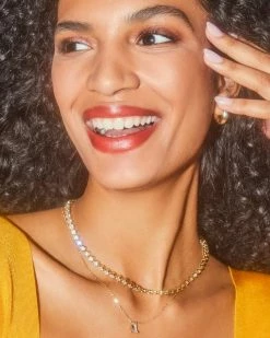 Kendra Scott Carmen Gold Tennis Necklace In White Crystal -Demi-Fine Jewelry Shop Kendra Scott Carmen Tennis Necklace White Crystal Gold 00 1