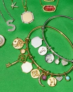 Kendra Scott Charm Bangle Bracelet In Sterling Silver -Demi-Fine Jewelry Shop Kendra Scott Charm Bangle Bracelet Sterling Silver 00