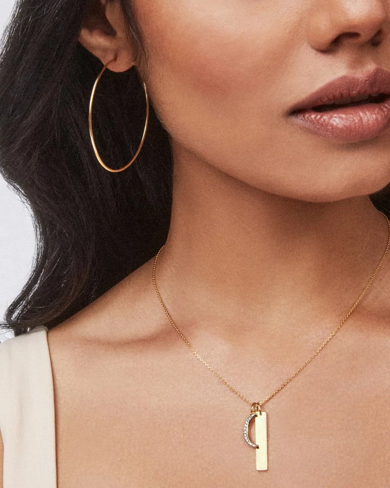 Kendra Scott Crescent Moon 18k Gold Vermeil Charm In White Diamond 2 Kendra Scott Crescent Moon 18k Gold Vermeil Charm In White Diamond - Image 2