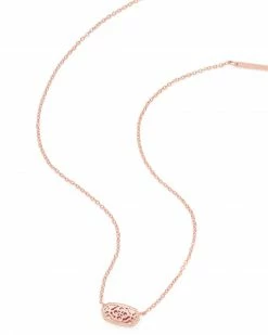 Kendra Scott Elisa Pendant Necklace In Rose Gold Filigree