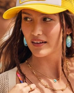 Kendra Scott Emilie Gold Double Band Ring In Iridescent Drusy -Demi-Fine Jewelry Shop Kendra Scott Elle Enamel Drop Earring Teal Ombre Mix Gold 00