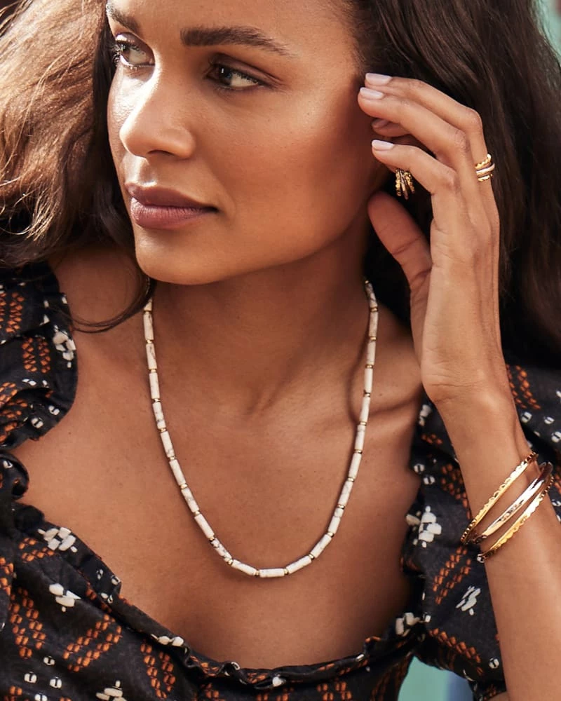 Kendra Scott Ember Gold Strand Necklace In White Howlite 4 Kendra Scott Ember Gold Strand Necklace In White Howlite - Image 4