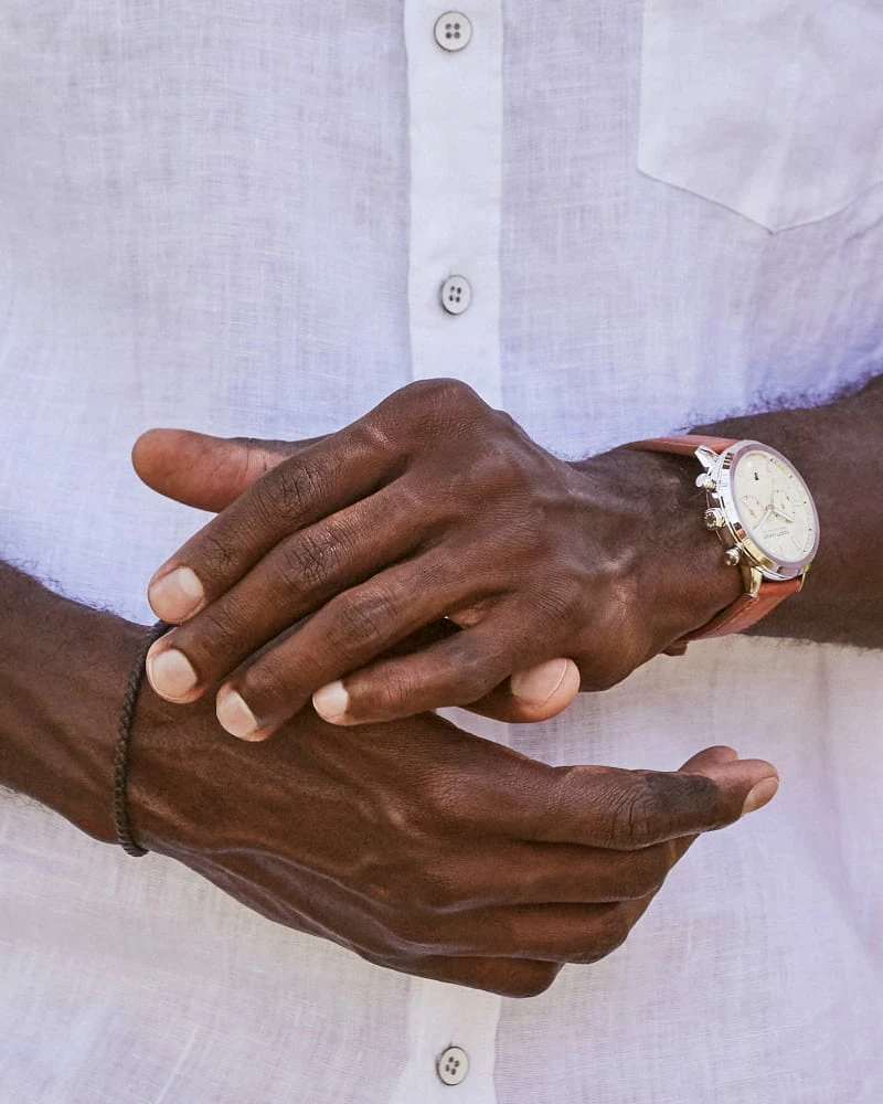 Kendra Scott Evans Stainless Steel 44mm Field Watch In Ivory 4 Kendra Scott Evans Stainless Steel 44mm Field Watch In Ivory - Image 4