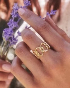 Kendra Scott Fallyn Band Ring In Gold -Demi-Fine Jewelry Shop Kendra Scott Fallyn Band Ring Gold 00