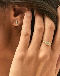 Kendra Scott Grayson Gold Band Ring In White Crystal -Demi-Fine Jewelry Shop Kendra Scott Grayson Band Ring Gold 00