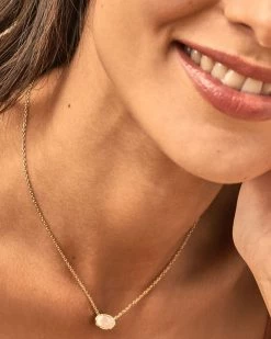 Kendra Scott Grayson Gold Pendant Necklace In Iridescent Drusy -Demi-Fine Jewelry Shop Kendra Scott Grayson Pendant Necklace Iridescent Drusy Gold 00