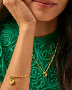 Kendra Scott Heart Padlock Chain Bracelet In 18k Gold Vermeil 7 Kendra Scott Heart Padlock Chain Bracelet In 18k Gold Vermeil -Demi-Fine Jewelry Shop Kendra Scott Heart Padlock Chain Bracelet Gold Vermeil 01