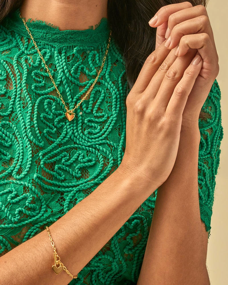 Kendra Scott Heart Padlock Chain Bracelet In 18k Gold Vermeil 5 Kendra Scott Heart Padlock Chain Bracelet In 18k Gold Vermeil - Image 5