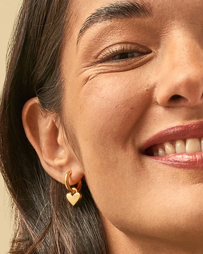 Kendra Scott Heart Padlock Huggie Earrings In 18k Gold Vermeil 3 Kendra Scott Heart Padlock Huggie Earrings In 18k Gold Vermeil - Image 3