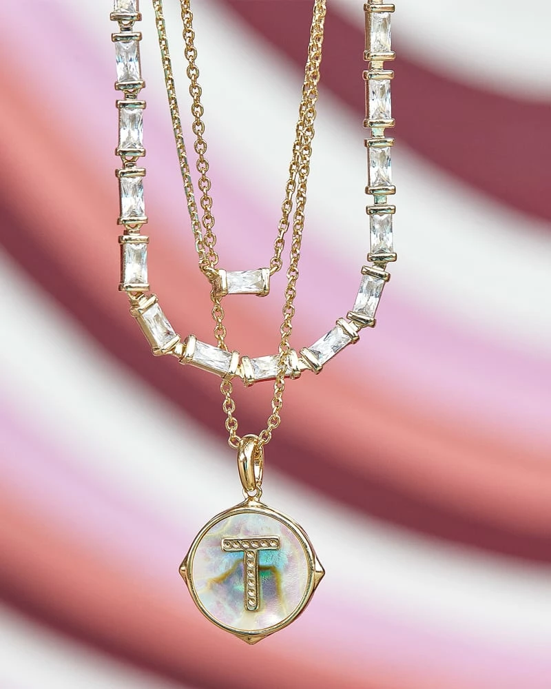 Kendra Scott Juliette Gold Pendant Necklace In White Crystal 3 Kendra Scott Juliette Gold Pendant Necklace In White Crystal - Image 3