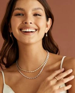 Kendra Scott Juliette Gold Strand Necklace In White Crystal 6 Kendra Scott Juliette Gold Strand Necklace In White Crystal -Demi-Fine Jewelry Shop Kendra Scott Juliette Strand Necklace Gold 00