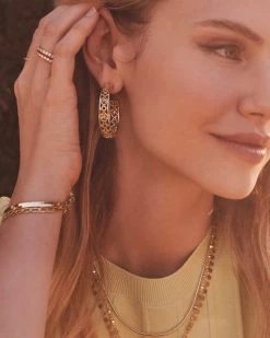 Kendra Scott Kelly Hoop Earrings In Gold -Demi-Fine Jewelry Shop Kendra Scott Kelly Hoop Earrings Gold 00