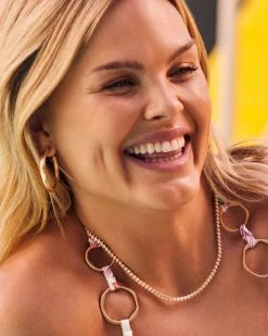 Kendra Scott Larsan Gold Tennis Necklace In White Crystal -Demi-Fine Jewelry Shop Kendra Scott Laresen Tennis Necklace White Crystal Gold 00