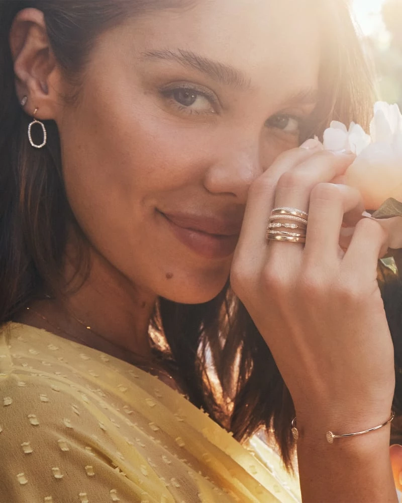 Kendra Scott Lee 14k Yellow Gold Open Frame Earrings In White Diamond 2 Kendra Scott Lee 14k Yellow Gold Open Frame Earrings In White Diamond - Image 2