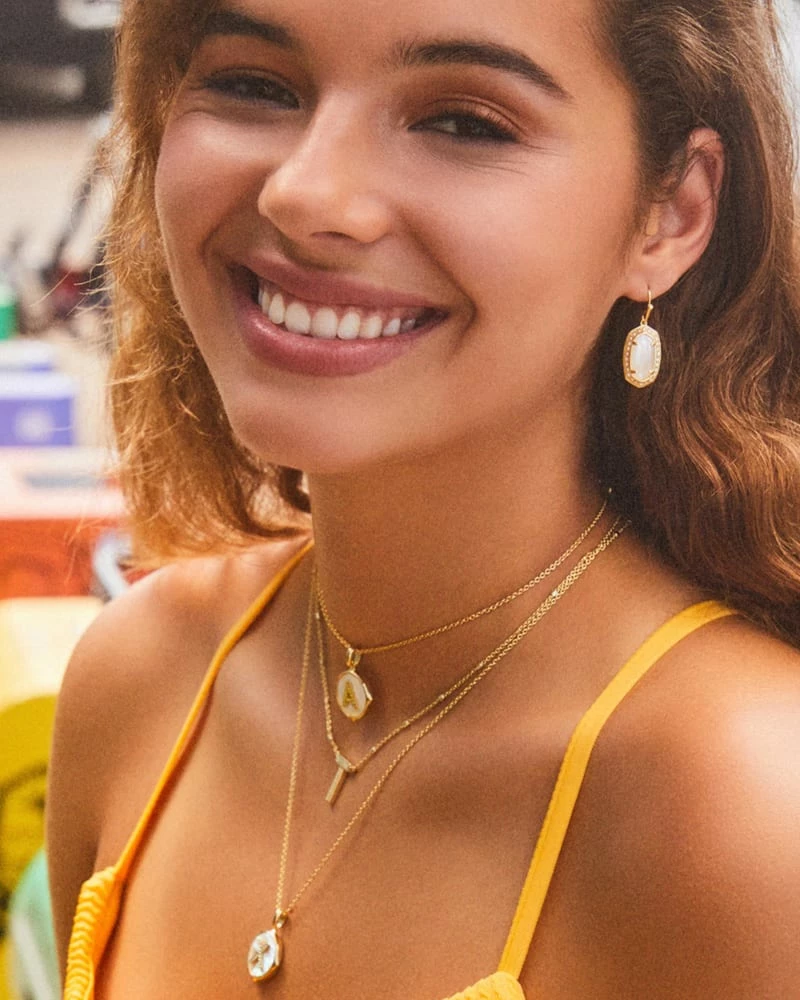 Kendra Scott Letter A Gold Disc Reversible Pendant Necklace In Iridescent Abalone 3 Kendra Scott Letter A Gold Disc Reversible Pendant Necklace In Iridescent Abalone - Image 3