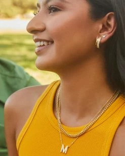 Kendra Scott Livy Gold Huggie Earrings In White Crystal -Demi-Fine Jewelry Shop Kendra Scott Livy Huggie Earring Gold 00