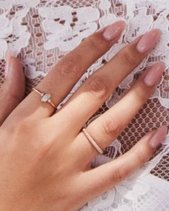 Kendra Scott Marisa 14k Yellow Gold Band Ring In White Diamond -Demi-Fine Jewelry Shop Kendra Scott Marisa Band Ring 14k Yellow Gold 00