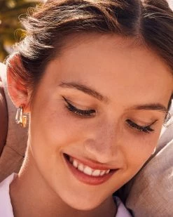 Kendra Scott Meg Double Hoop Earrings In Mixed Metal -Demi-Fine Jewelry Shop Kendra Scott Meg Double Hoop Mixed Metal 01