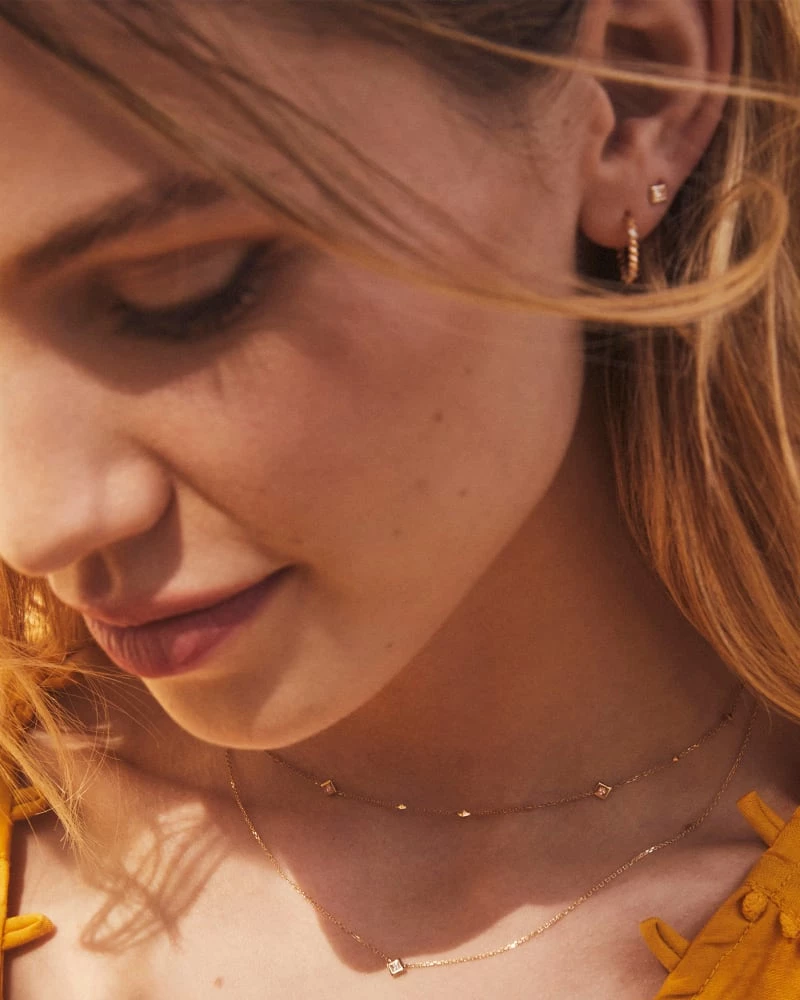 Kendra Scott Michelle 14k Yellow Gold Stud Earrings In White Diamond 3 Kendra Scott Michelle 14k Yellow Gold Stud Earrings In White Diamond - Image 3