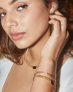 Kendra Scott Large Paperclip Chain Bracelet In 18k Gold Vermeil -Demi-Fine Jewelry Shop Kendra Scott Paperclip Chain Bracelet Gold Vermeil 00 1