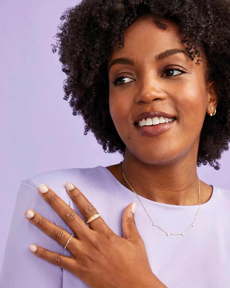 Kendra Scott Posey 14k Yellow Gold Band Ring In White Diamonds 2 Kendra Scott Posey 14k Yellow Gold Band Ring In White Diamonds - Image 2