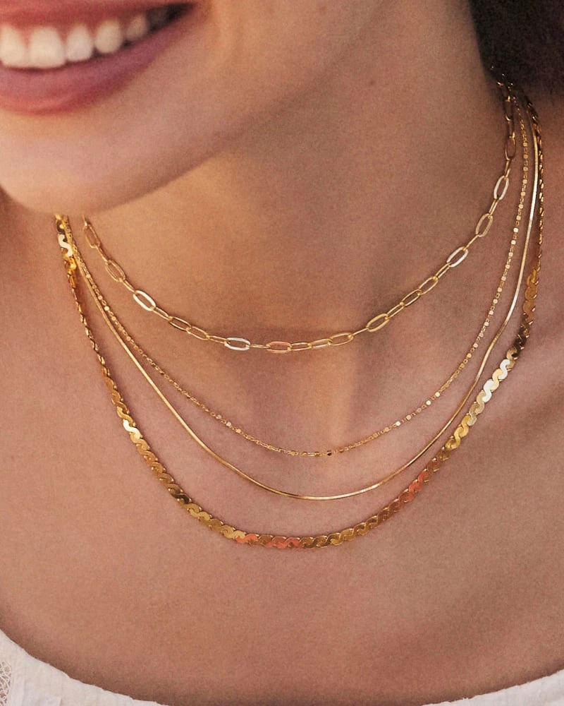 Kendra Scott Diamond Cut Snake Chain Necklace In 18k Gold Vermeil 2 Kendra Scott Diamond Cut Snake Chain Necklace In 18k Gold Vermeil - Image 2