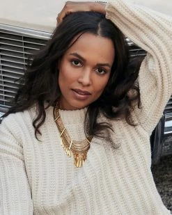 Kendra Scott Sydney Statement Necklace In Vintage Gold -Demi-Fine Jewelry Shop Kendra Scott Sydney Statement Necklace Vintage Gold 00