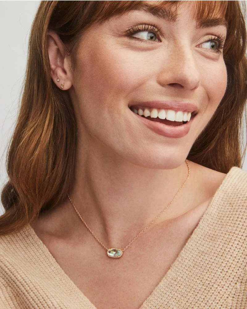 Kendra Scott Elisa Rose Gold Pendant Necklace In Dichroic Glass 2 Kendra Scott Elisa Rose Gold Pendant Necklace In Dichroic Glass - Image 2