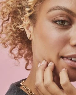 Kendra Scott Lightning Bolt Mini Stud Earrings In 18k Gold Vermeil -Demi-Fine Jewelry Shop kendra scott 0015 lightning bolt mini stud gold