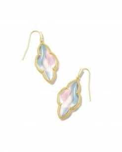Kendra Scott Abbie Gold Drop Earrings In Dichroic Glass
