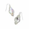 Kendra Scott Abbie Silver Drop Earrings In Iridescent Abalone