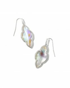 Kendra Scott Abbie Silver Drop Earrings In Iridescent Abalone