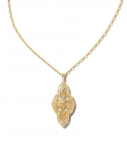 Kendra Scott Abbie Long Pendant Necklace In Gold