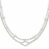 Kendra Scott Abbie Multi Strand Necklace In Silver