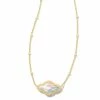 Kendra Scott Abbie Gold Pendant Necklace In Dichroic Glass