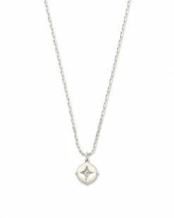 Kendra Scott Adanna Sterling Silver Pendant Necklace In White Diamond -Demi-Fine Jewelry Shop kendra scott adanna pendant necklace sterling silver white diamond 00 lg