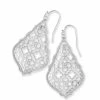 Kendra Scott Addie Silver Drop Earrings In Silver Filigree Mix