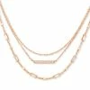 Kendra Scott Addison Triple Strand Necklace In Rose Gold