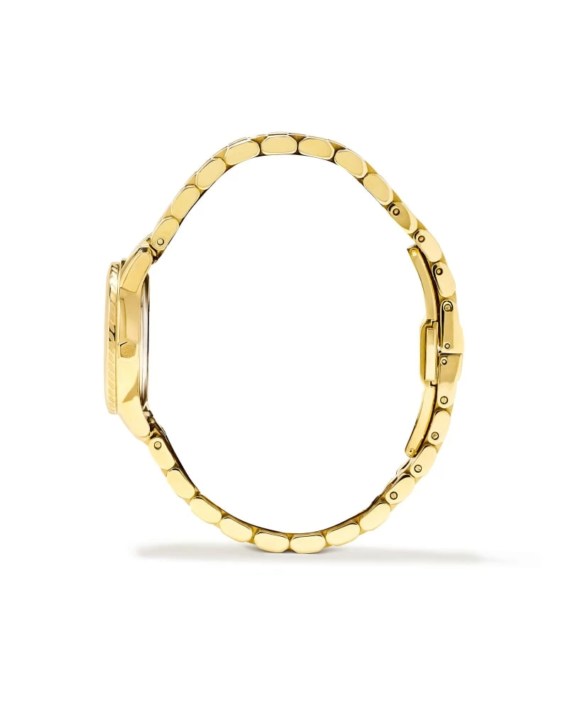 Kendra Scott Alex Gold Tone Stainless Steel 28mm Watch In Ivory Mother-of-Pearl 2 Kendra Scott Alex Gold Tone Stainless Steel 28mm Watch In Ivory Mother-of-Pearl - Image 2